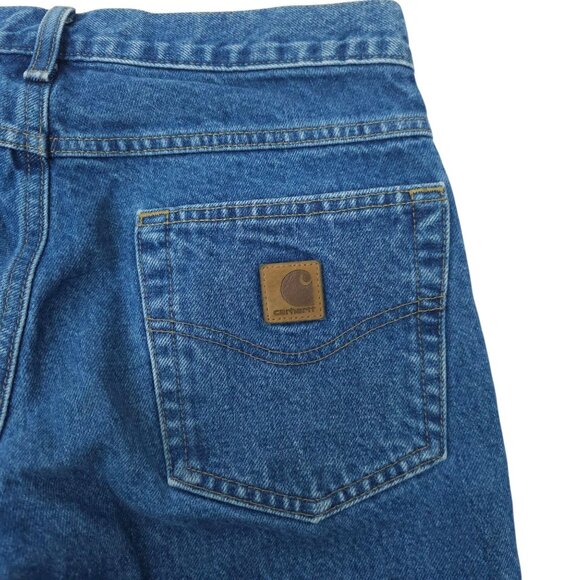 Carhartt Relaxed Fit Jeans Mens Size 30 x 33 Denim 5 Pocket Tapered Leg B17 DST - Picture 7 of 15